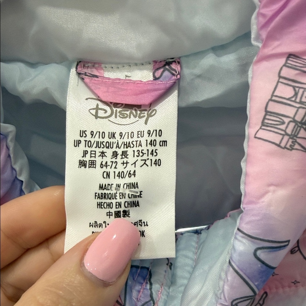 Authentic Disney Cinderella Kids Puffer Jacket - Pink and Light Blue - Picture 2 of 5